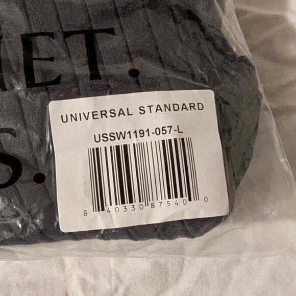 Universal Standard Retro Ribbed Knit Polo Top Graphite Gray Size L 22/24 NWT - Picture 9 of 9